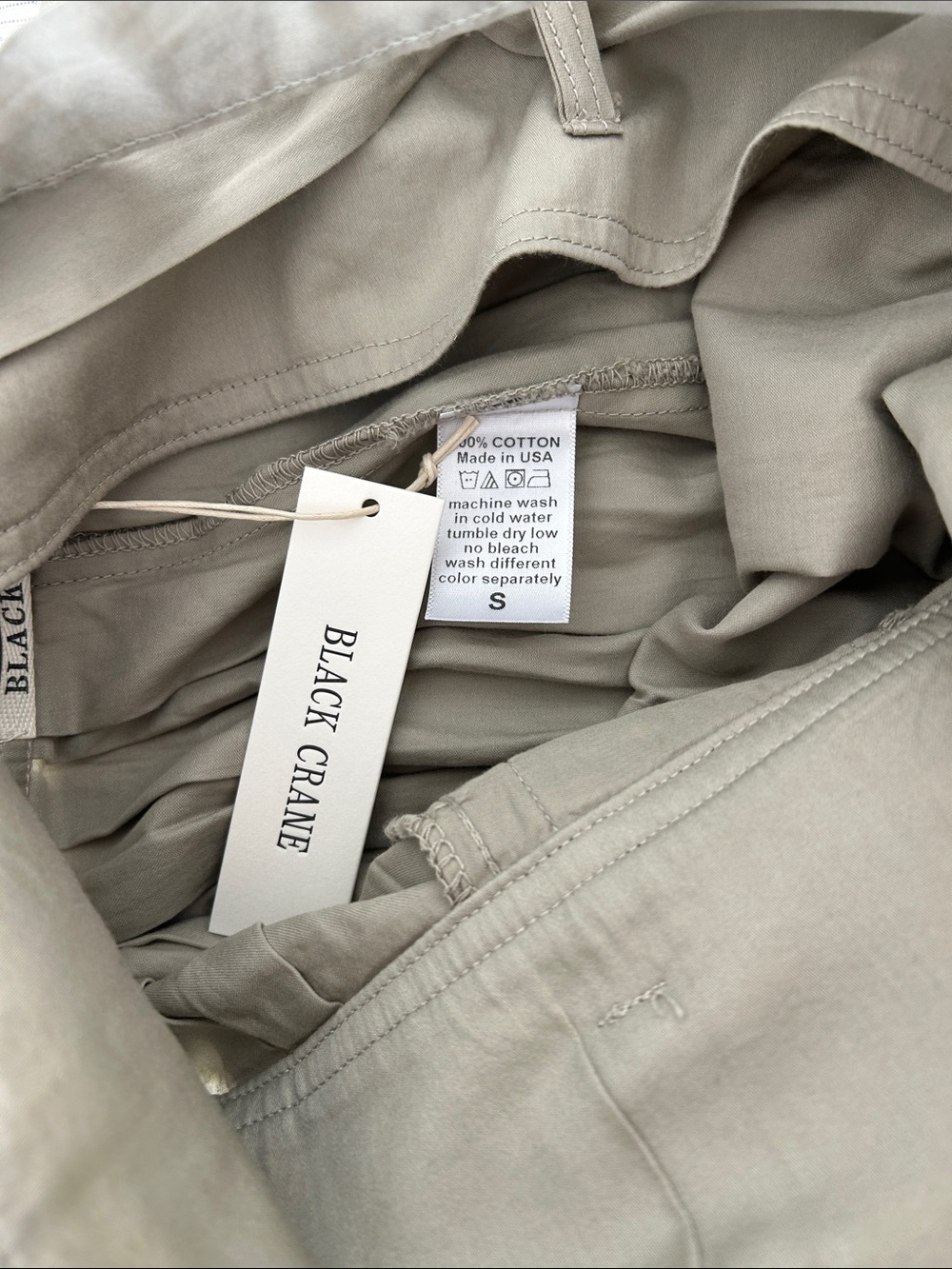 BLACK CRANE origami culotte in sage green High-Waist Tie front size small NWT